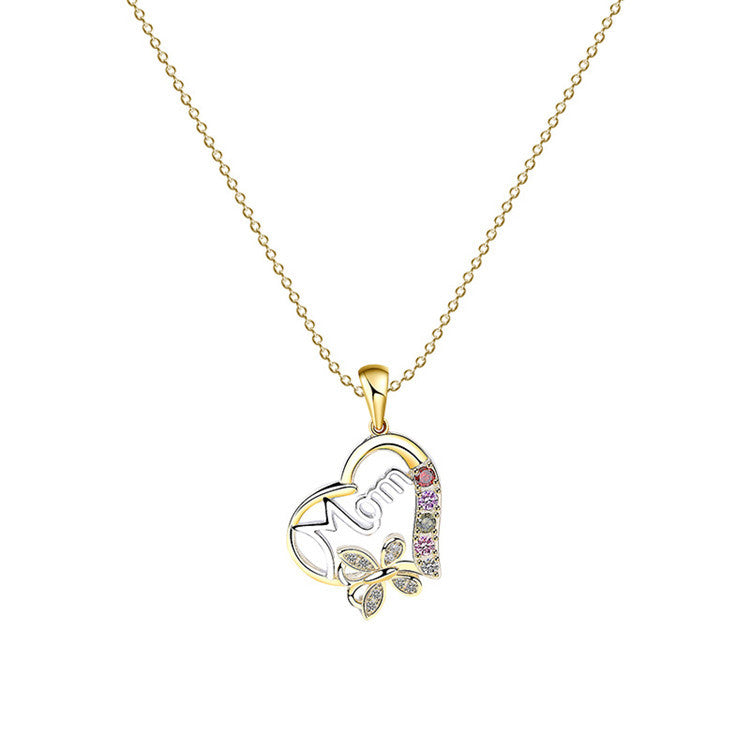 Necklace Electroplated Gold Love Mother Gift